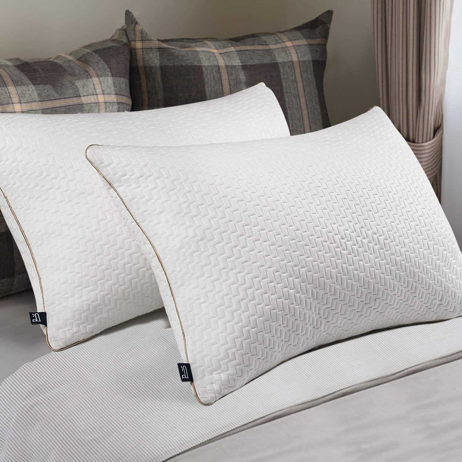 Bed Pillows Bedding 1 X Luxury Bamboo Pillow Queen Memory Foam Fibre Shredded Relief 60 X 40cm 